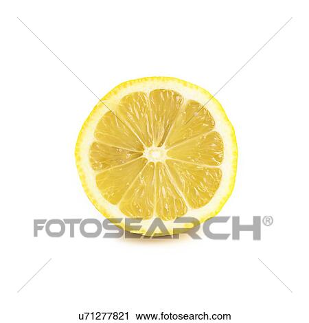 Half a lemon against a white background. View Large Illustration Clip Art - Half a lemon against a white background.. Fotosearch