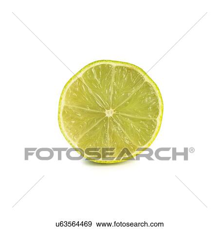 Stock Illustration - Half a lime against a white background.. Fotosearch