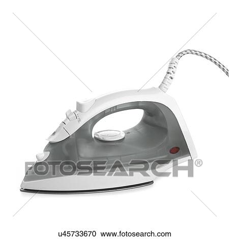 Iron against a white background. View Large Illustration Clipart - Iron against a white background.. Fotosearch