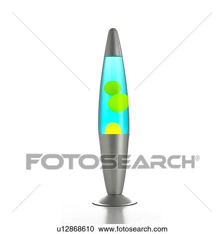 Lava lamp against a white background. View Large Illustration Clipart - Lava lamp against a white background.. Fotosearch