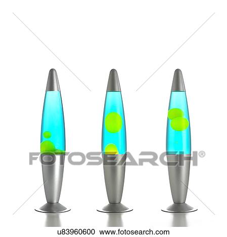 Lava lamps against a white background. View Large Illustration Clipart - Lava lamps against a white background.. Fotosearch