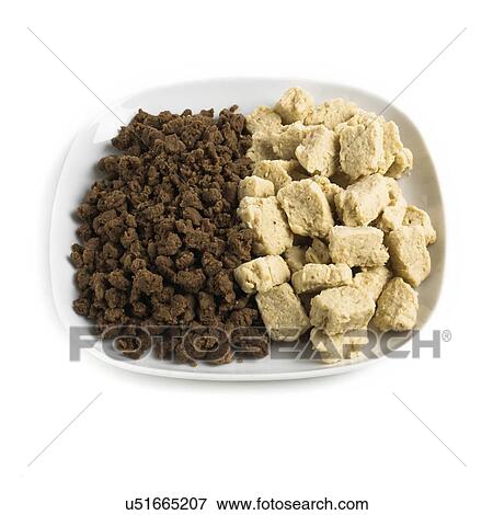 Stock Illustration - Meat substitutes against a white background.. Fotosearch