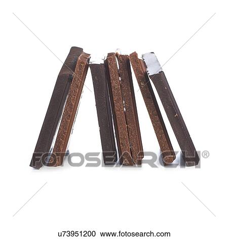 Milk and dark chocolate against a white background. View Large Illustration Clipart - Milk and dark chocolate against a white background.. Fotosearch