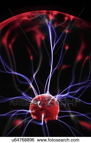 Stock Illustration - Plasma ball against a black background.. Fotosearch
