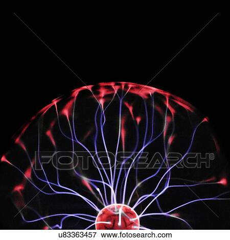 Stock Illustration - Plasma ball against a black background.. Fotosearch
