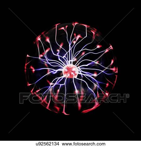 Plasma ball against a black background. View Large Illustration Stock Illustration - Plasma ball against a black background.. Fotosearch