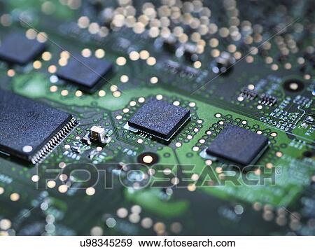 Stock Illustration - PROPERTY RELEASED. Circuit boards of a lap top computer. Fotosearch