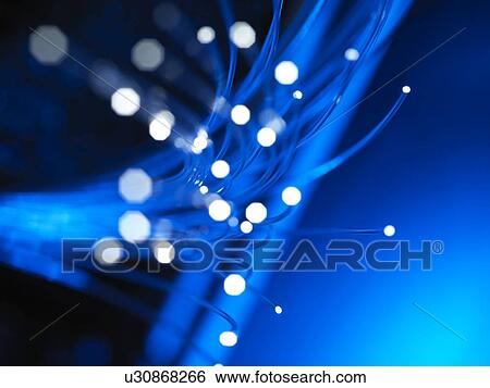 Stock Illustration - PROPERTY RELEASED. Fibre optics shooting out of a computer screen.. Fotosearch