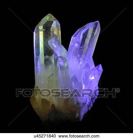 Clipart - Quartz against a black background.. Fotosearch