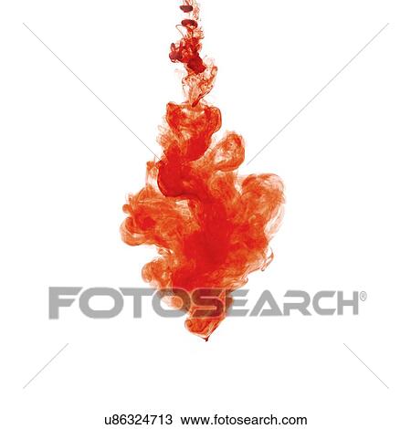 Drawing - Red liquid against a white background.. Fotosearch