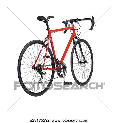 Road bike against a white background. View Large Illustration Drawing - Road bike against a white background.. Fotosearch