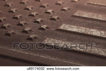 Drawing - Rusty metal flag of the United States Of America.. Fotosearch