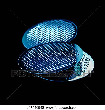 Silicon wafer against a black background. View Large Illustration Stock Illustration - Silicon wafer against a black background.. Fotosearch