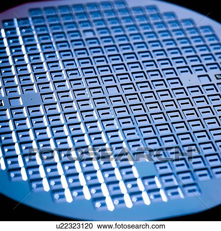 Silicon wafer, close up. View Large Illustration Clipart - Silicon wafer, close up.. Fotosearch