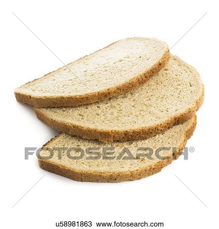 Drawing - Slices of bread against a white background.. Fotosearch