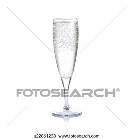 Sparkling water in a champagne glass. View Large Illustration Stock Illustration - Sparkling water in a champagne glass.. Fotosearch