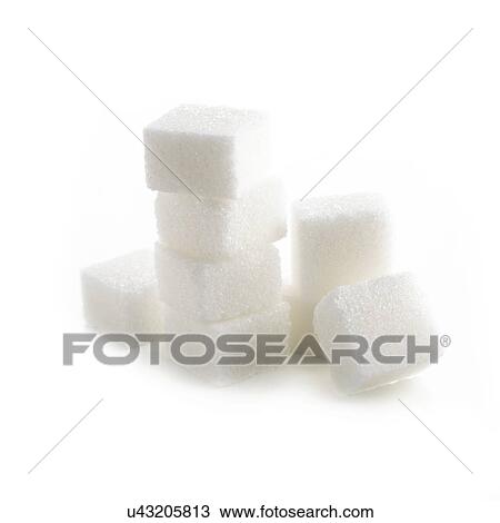 Drawing - Sugar lumps against a white background.. Fotosearch