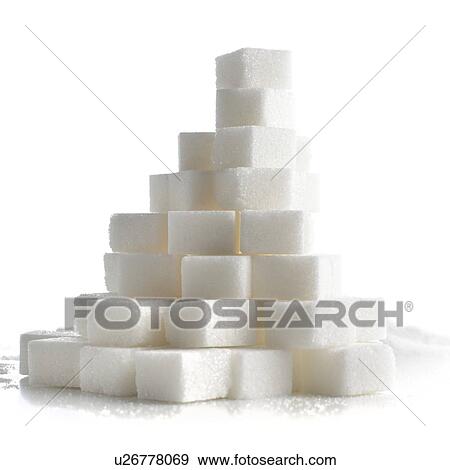 Stock Illustration - Sugar lumps against a white background.. Fotosearch