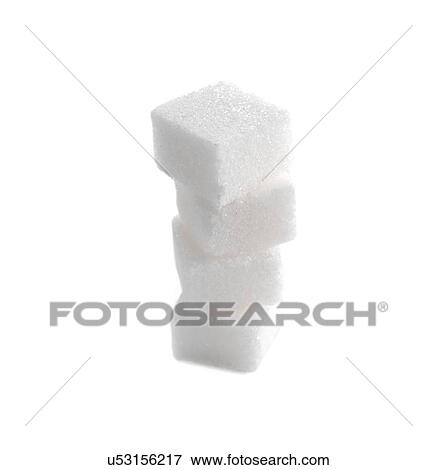 Stock Illustration - Sugar lumps against a white background.. Fotosearch