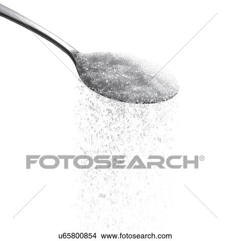 Sugar on a spoon against a white background. View Large Illustration Stock Illustration - Sugar on a spoon against a white background.. Fotosearch