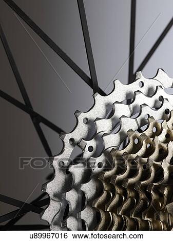 Ten-speed bicycle cassette, close up. View Large Illustration Stock Illustration - Ten-speed bicycle cassette, close up.. Fotosearch