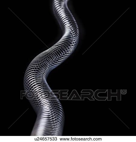 Drawing - Transverse wave in a slinky spring. In transverse (or shear) waves the displacement is at right angles to the direction of propagation.. Fotosearch