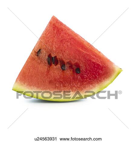Watermelon against a white background. View Large Illustration Clip Art - Watermelon against a white background.. Fotosearch