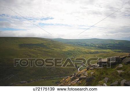 Stock Photo - Aerial view of Dartmoor, Devon, UK. Fotosearch