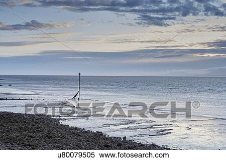 Stock Photography - Beach on the Solway Firth, Silloth, Cumbria, UK. Fotosearch