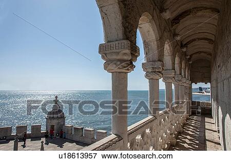 Belem Tower portico detail, Lisbon, Portugal View Large Photo Image Stock Photo - Belem Tower portico detail, Lisbon, Portugal. Fotosearch