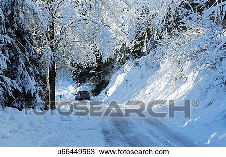 Car on snowy rural road, Monte Rosa, Piedmont, Italy View Large Photo Image Stock Image - Car on snowy rural road, Monte Rosa, Piedmont, Italy. Fotosearch
