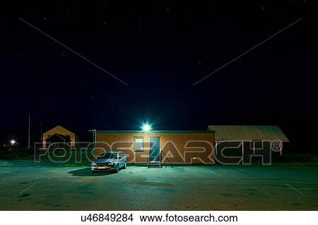 Car parked outside spotlit hut at night, Kalmar, Sweden View Large Photo Image Picture - Car parked outside spotlit hut at night, Kalmar, Sweden. Fotosearch