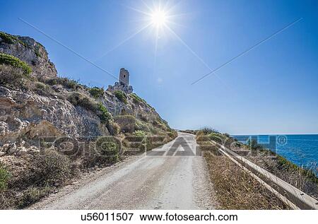 Stock Photo - Coastal road, Cagliari, Sardinia, Italy. Fotosearch