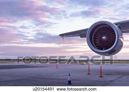 Detail of jet engine of A380 aircraft at sunset View Large Photo Image Stock Image - Detail of jet engine of A380 aircraft at sunset. Fotosearch