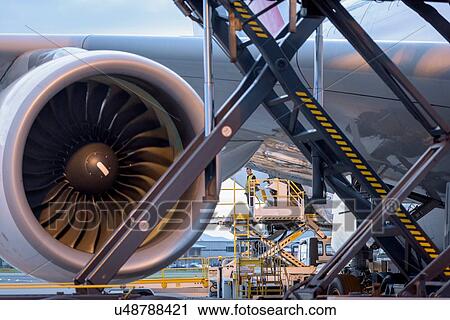 Detail of jet engine of A380 aircraft at airport View Large Photo Image Stock Image - Detail of jet engine of A380 aircraft at airport. Fotosearch