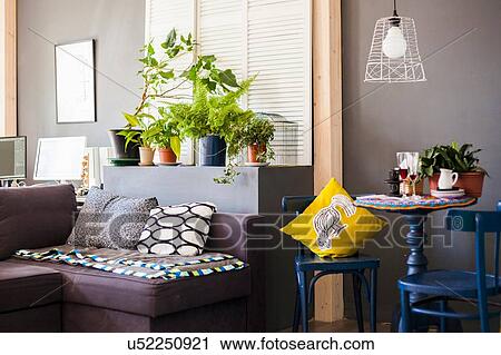 Empty room interior with sofa and small table with two chairs View Large Photo Image Stock Image - Empty room interior with sofa and small table with two chairs. Fotosearch