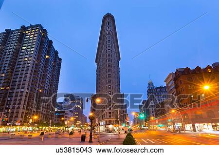 Flat Iron building at dawn, New York, USA View Large Photo Image Stock Image - Flat Iron building at dawn, New York, USA. Fotosearch