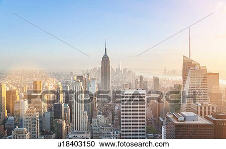 High angle view of midtown Manhattan and Empire State Building, New York, USA View Large Photo Image Stock Image - High angle view of midtown Manhattan and Empire State Building, New York, USA. Fotosearch
