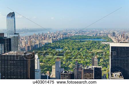 Stock Photography - High angle view of midtown Manhattan and Central Park, New York, USA. Fotosearch