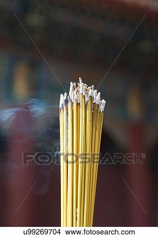 Incense burning in buddhist temple, Thailand, Bangkok View Large Photo Image Picture - Incense burning in buddhist temple, Thailand, Bangkok. Fotosearch