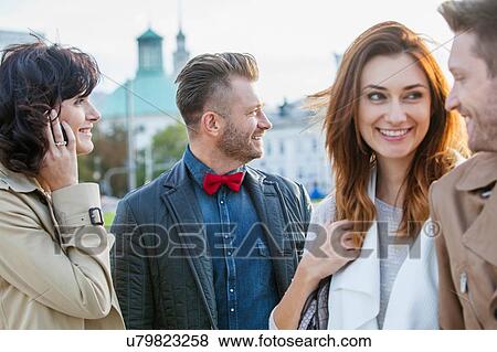 Mid adult friends smiling, portrait View Large Photo Image Stock Photo - Mid adult friends smiling, portrait. Fotosearch