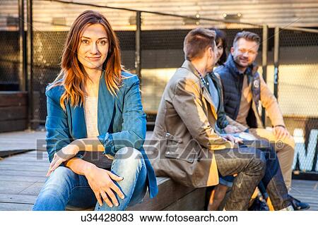 Mid adult woman smiling, portrait View Large Photo Image Stock Image - Mid adult woman smiling, portrait. Fotosearch