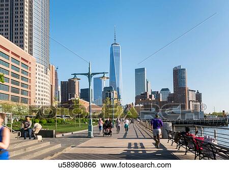 One world Trade Center from Hudson river harbor, New York, USA View Large Photo Image Stock Photograph - One world Trade Center from Hudson river harbor, New York, USA. Fotosearch