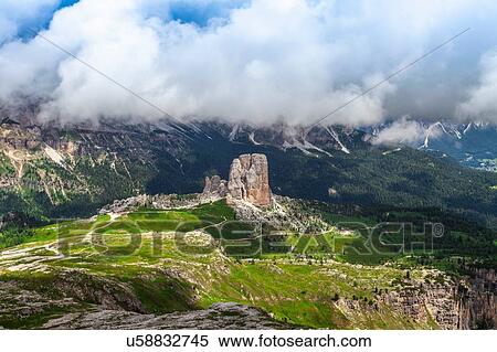 Rock formation and low cloud, Dolomites, Italy View Large Photo Image Stock Photography - Rock formation and low cloud, Dolomites, Italy. Fotosearch