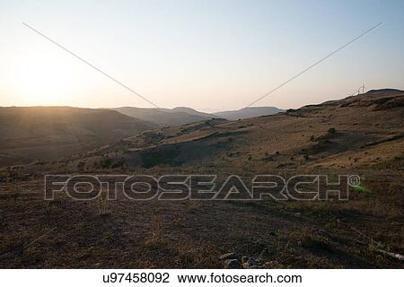 Stock Image - Rugged mountain landscape, Castelsardo, Sardinia, Italy. Fotosearch