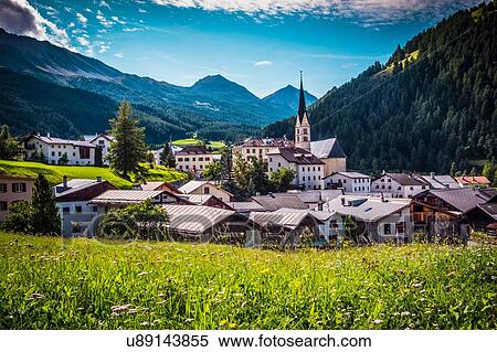 Valley town, Santa Maria Val Mustair, Switzerland View Large Photo Image Stock Photography - Valley town, Santa Maria Val Mustair, Switzerland. Fotosearch