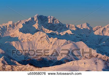 View of sunrise over Monte Rosa, Piedmont, Italy View Large Photo Image Stock Photograph - View of sunrise over Monte Rosa, Piedmont, Italy. Fotosearch