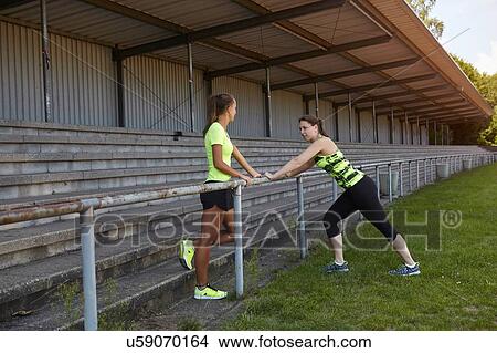 Young women at sports ground View Large Photo Image Picture - Young women at sports ground. Fotosearch
