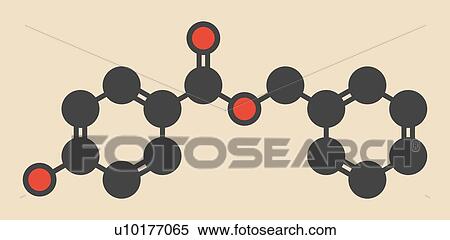 Stock Illustration - Benzyl paraben preservative molecule. Fotosearch