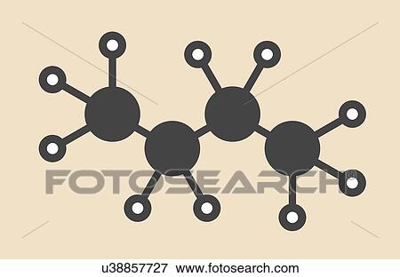 Butane hydrocarbon molecule View Large Illustration Stock Illustration - Butane hydrocarbon molecule. Fotosearch